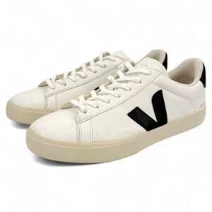Veja Men's Campo Leather Sneakers White Black Size 12